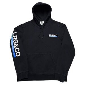 LRG Lifted Research Group‎ Y2K Graphic Black Hoodie Mens S VTG